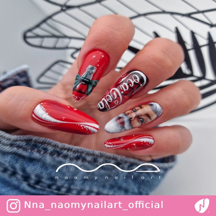 Santa Claus Coca Cola Nails